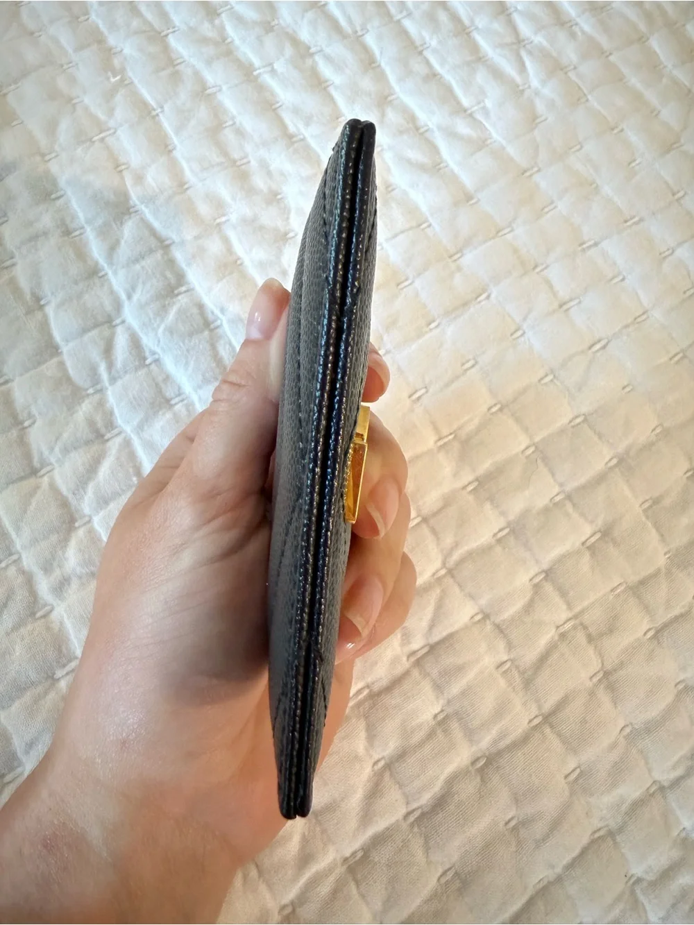 Saint Laurent Black Leather Card Holder with Gold YSL Logo